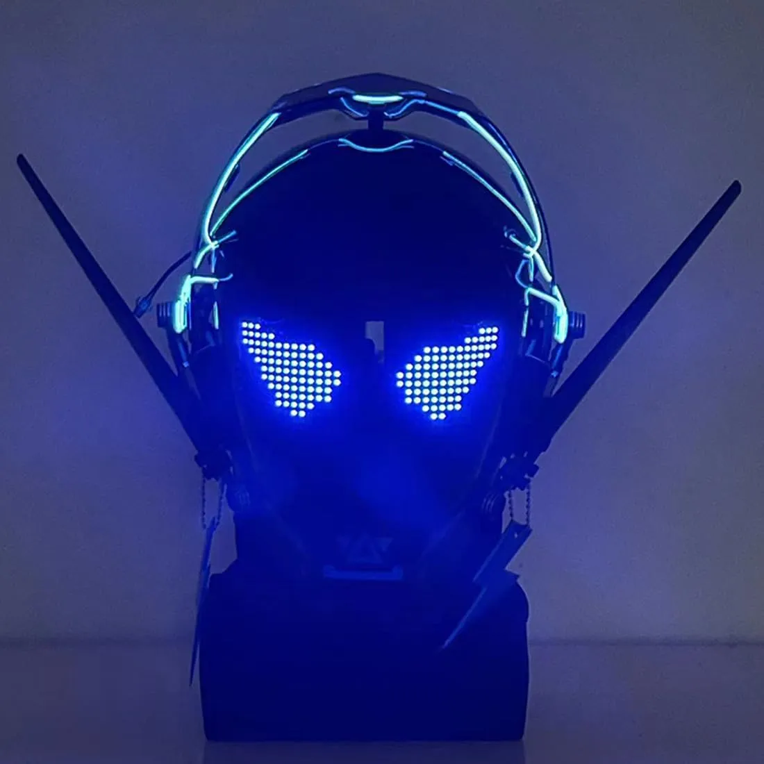 Future Punk Mechanical Mask, Tech Role-Playing toy, Mens DIY Electronic Screen Phantom Sound Mech