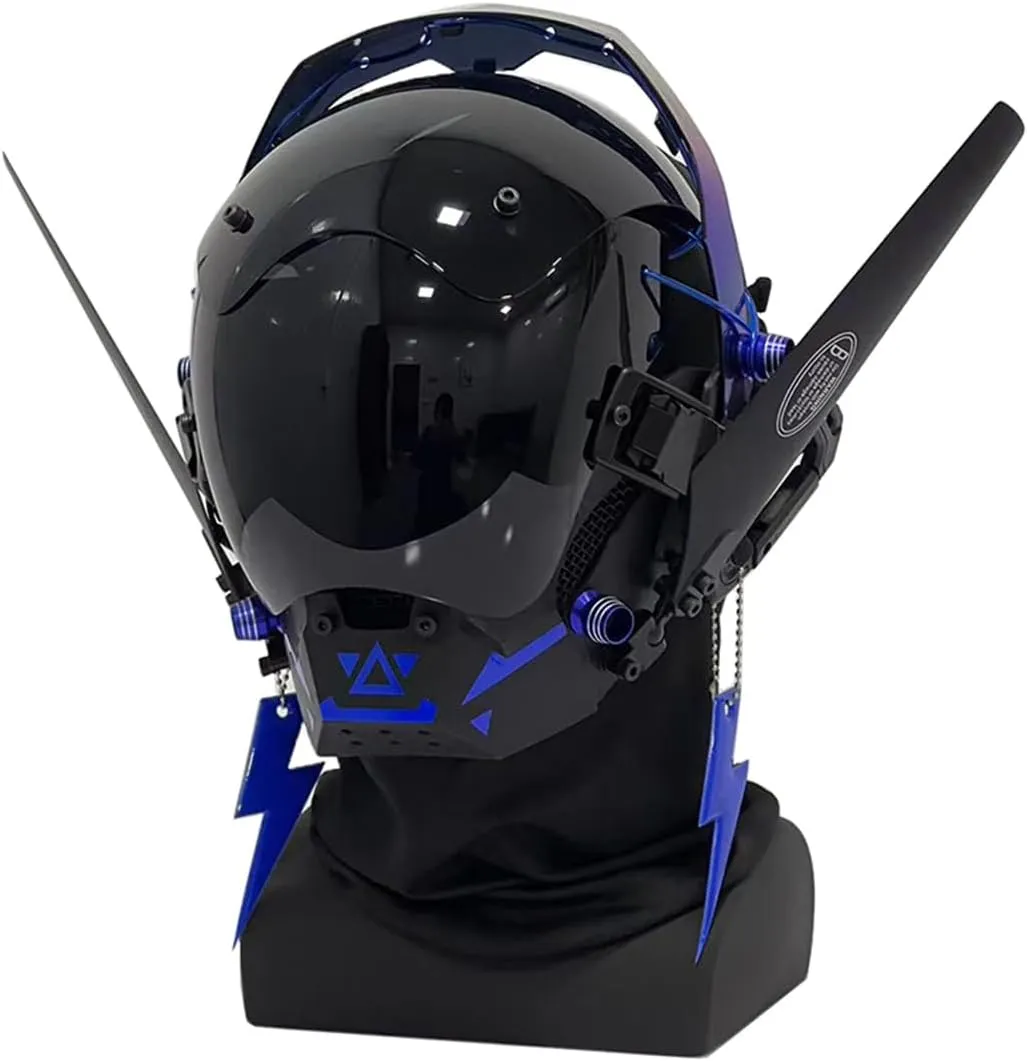 Future Punk Mechanical Mask, Tech Role-Playing toy, Mens DIY Electronic Screen Phantom Sound Mech