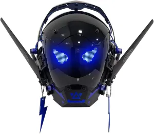 Future Punk Mechanical Mask, Tech Role-Playing toy, Mens DIY Electronic Screen Phantom Sound Mech