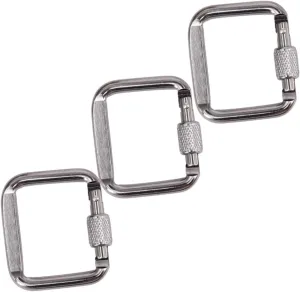 GALPADA Outdoor Safety Buckle Closures Carabiner Square Climbing Silver Sterling Key Mouth-Shaped Buckle