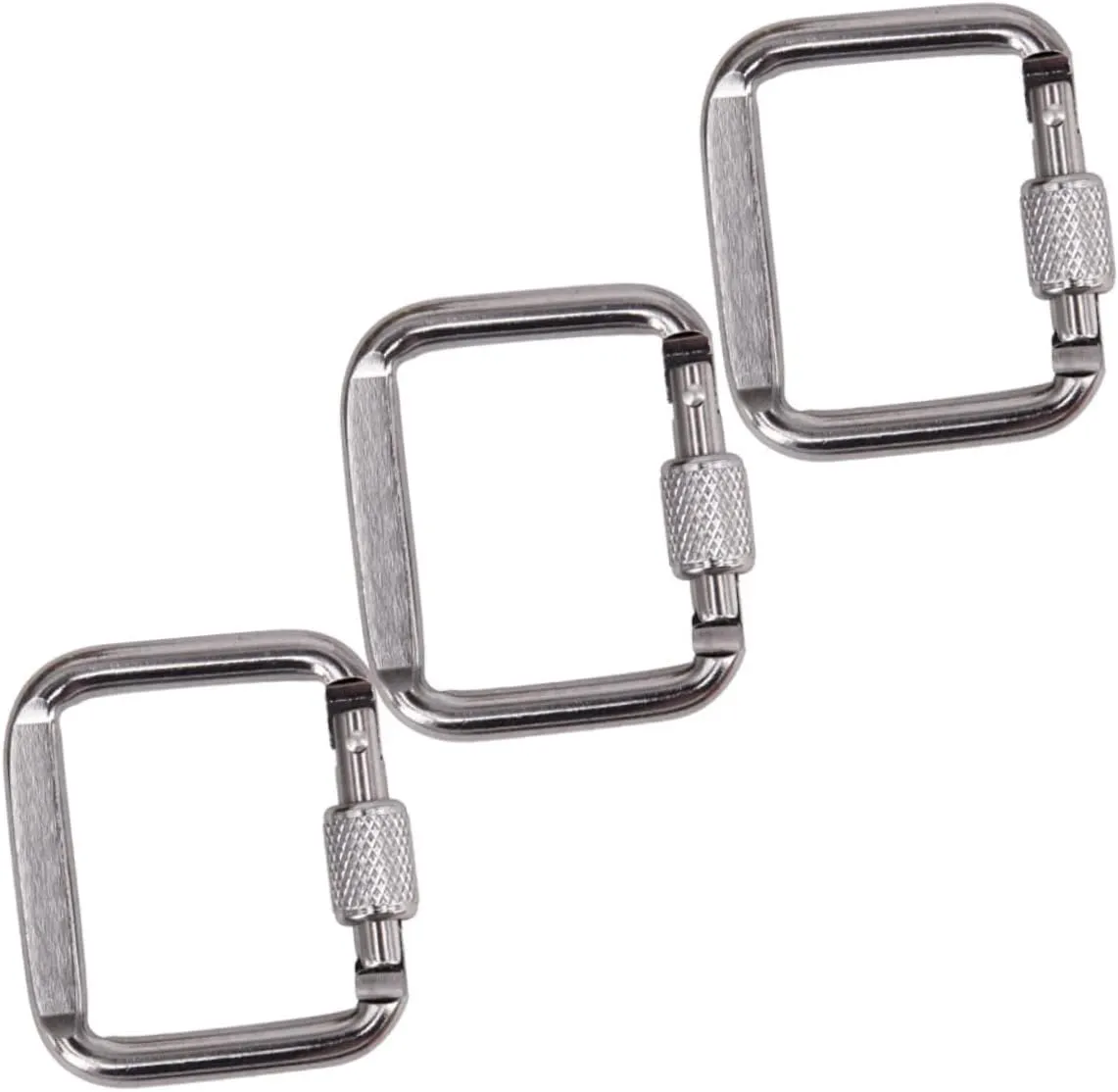 GALPADA Outdoor Safety Buckle Closures Carabiner Square Climbing Silver Sterling Key Mouth-Shaped Buckle