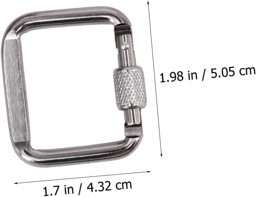 GALPADA Outdoor Safety Buckle Closures Carabiner Square Climbing Silver Sterling Key Mouth-Shaped Buckle