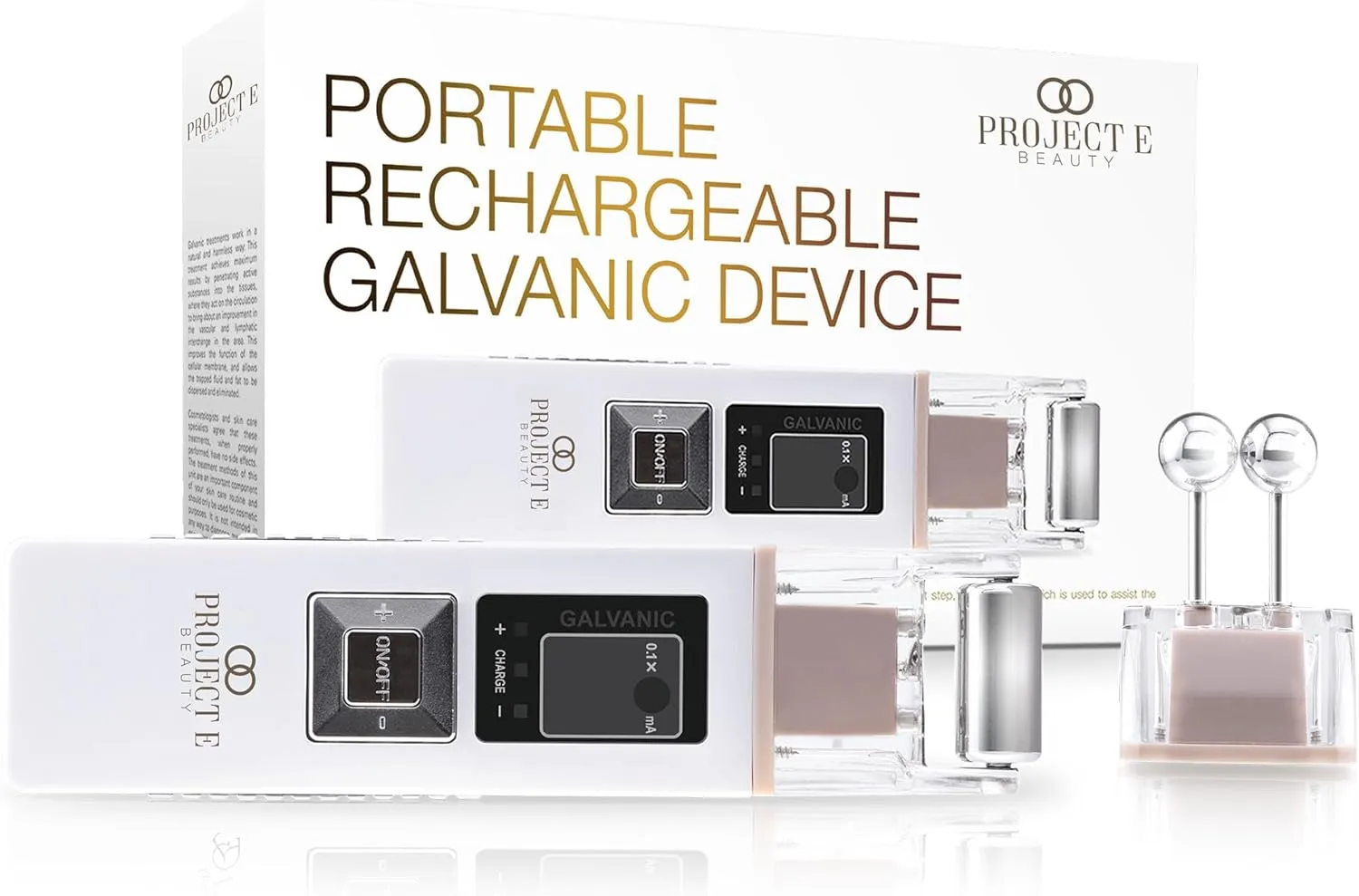 Galvanic Facial Lifting Roller by Project E Beauty | Smoother Skin Texture | Firms Skin | Diminishes Fine Lines & Wrinkles | Deep Pore Cleansing | Improves Circulation & Drainage | Rechargeable
