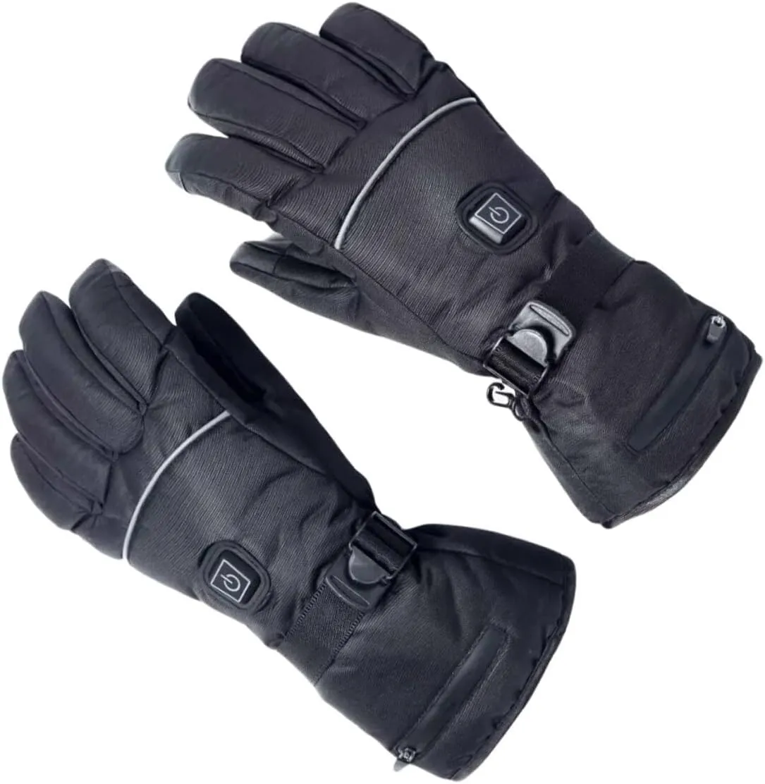 Garneck Pair Heated Ski Mittens Skiing Gloves Heating Gloves Black Men and Women Fishing Third Gear