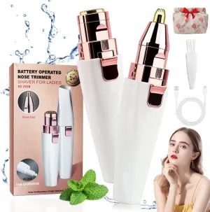GDSAFS 2-in-1 Women's Eyebrow and Facial Hair Removal Device, 2025 New Portable Electric Eyebrow Trimmer for Women, Rechargeable Painless Smooth Facial Hair Trimmer for Face, Lips, Body, Arms (SetA)