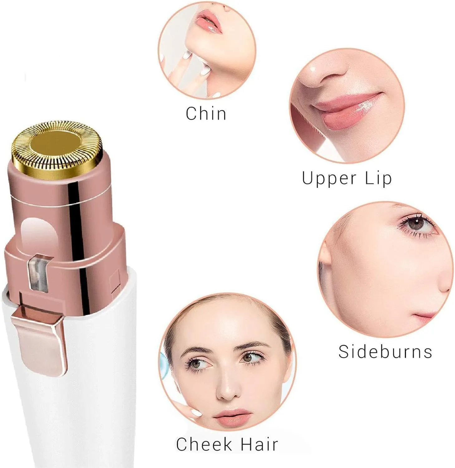 GDSAFS 2-in-1 Women's Eyebrow and Facial Hair Removal Device, 2025 New Portable Electric Eyebrow Trimmer for Women, Rechargeable Painless Smooth Facial Hair Trimmer for Face, Lips, Body, Arms (SetA)