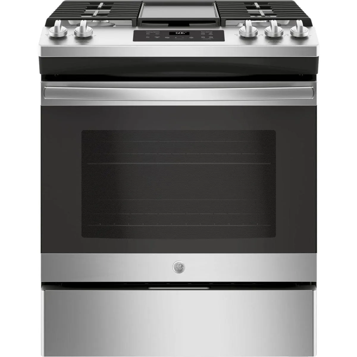 GE JCGSS66SELSS / JCGSS66SEL5SS Gas Range, 30 inch Exterior Width, 4 Burners, 5.4 cu. ft. Capacity, Storage Drawer, 1 Ovens, Stainless Steel colour. Rf