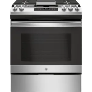GE JCGSS66SELSS / JCGSS66SEL5SS Gas Range, 30 inch Exterior Width, 4 Burners, 5.4 cu. ft. Capacity, Storage Drawer, 1 Ovens, Stainless Steel colour. Rf