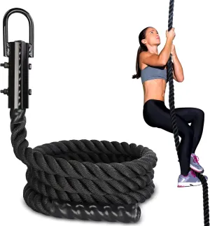 Get Out! Workout Fitness Training Climbing Rope in Black – Battle Rope for Kids & Adults Outdoor & Indoor Gym Exercise
