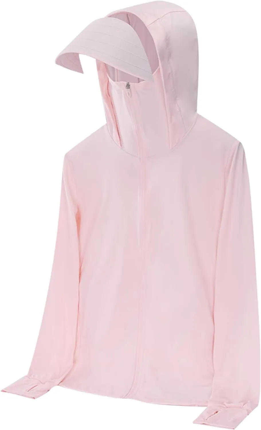 Gihuo Women's UPF 50  Sun Protection Jacket Lightweight Long Sleeve Hoodie Zip up Outdoor Hiking Sun Shirts with Pockets