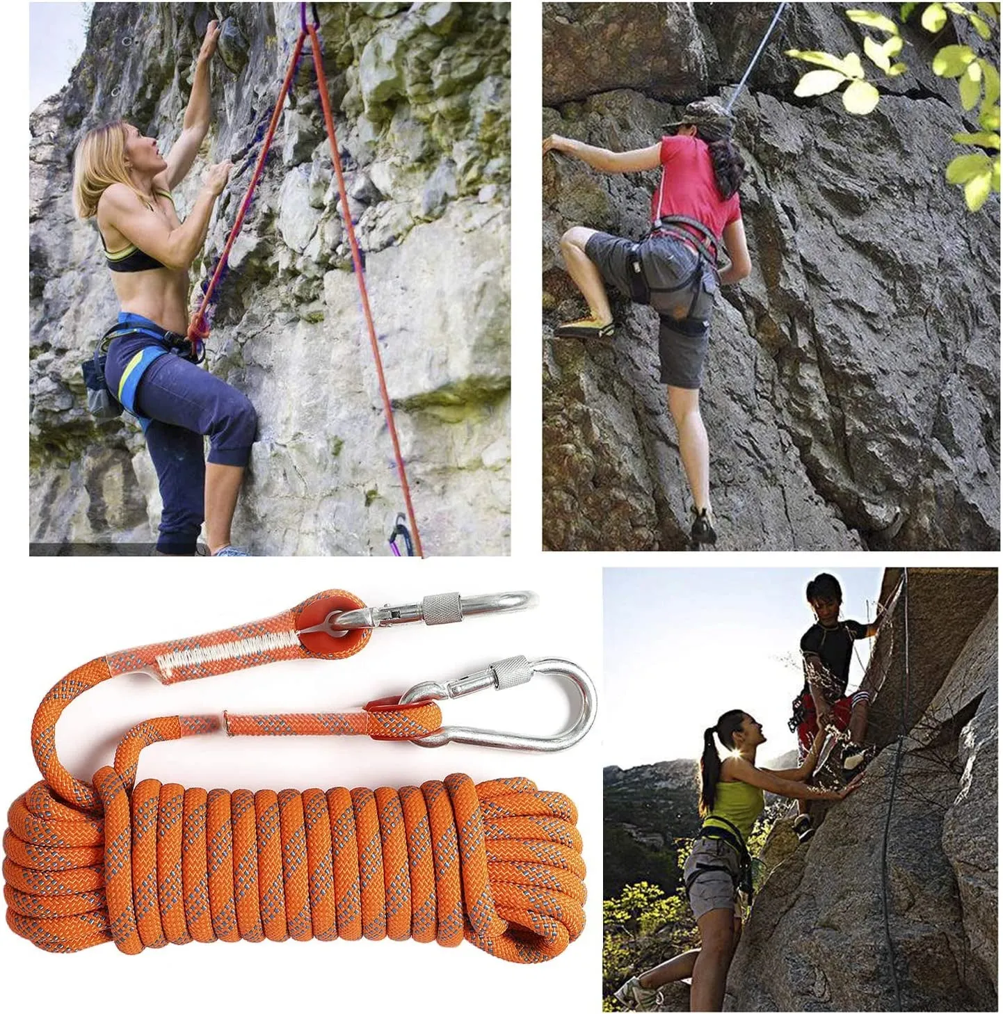 Ginee static climbing rope 35ft-250ft, 10mm/16mm diameter