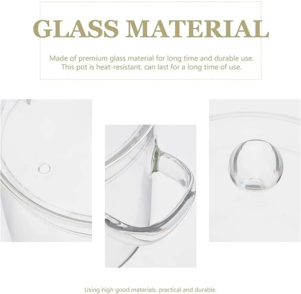 Glass Cooking Saucepan Stovetop Safe - 2300ML/80Oz Microwave Glass Cooking Pot, Simmer Pot with Cover and Handle, Safe to Heat Pasta Noodle, Soup, Milk, Baby Food