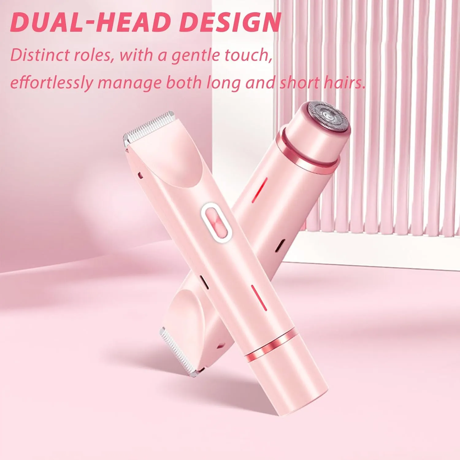 Glow Aura Womens Shaver 2 in 1,2025 New Razor & Shaver with Dual Ceramic Head,Bikini Trimmer for Women,IPX67 Waterproof Wet & Dry Use Body and Face Hair Trimmer for Women (Blue)