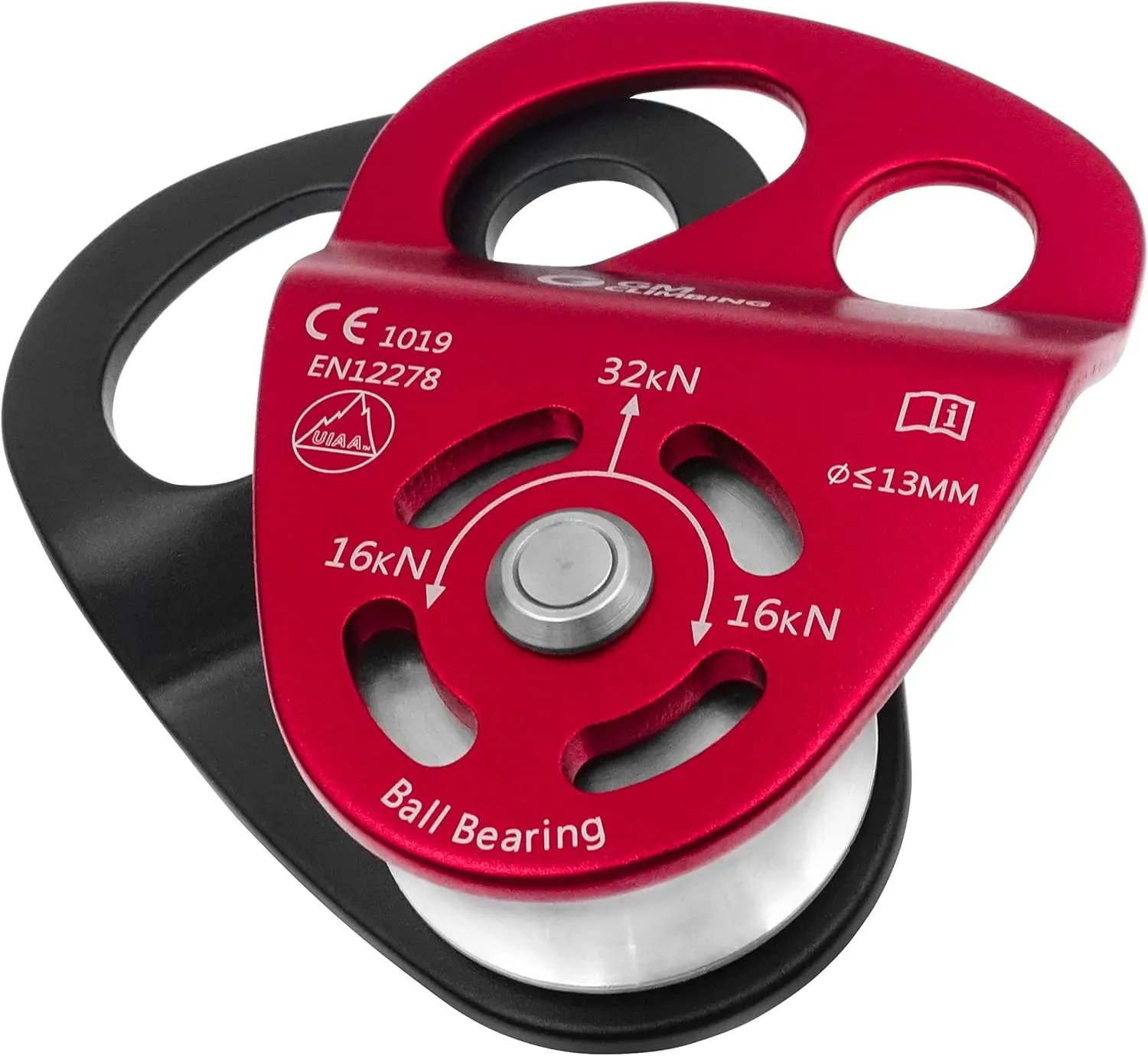 GM CLIMBING 32kN Double Tie-in Hitch Pulley CE UIAA Certified Hitch Tender Advance Prusiks for Arborist Tree Climbing Positioning Lanyards