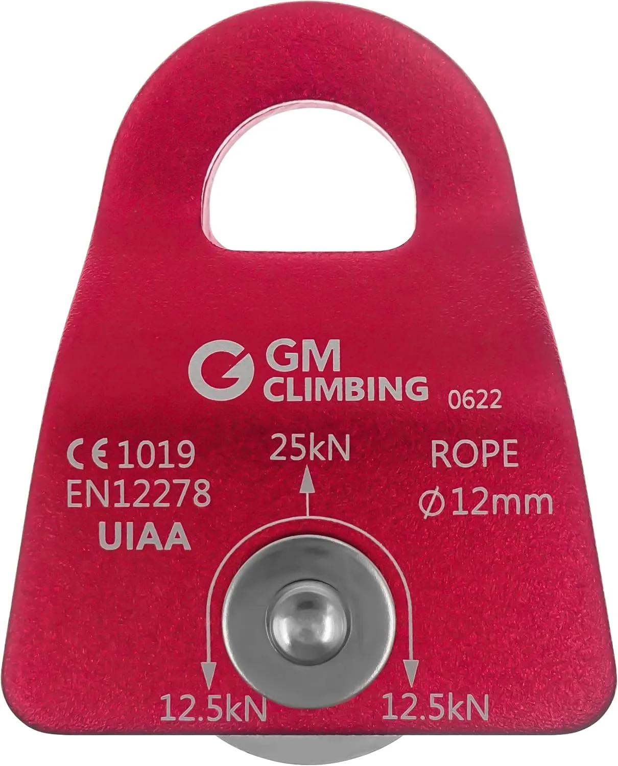 GM CLIMBING Micro Prusik Minding Pulley 25kN CE UIAA Certified 12mm Single Pulley Mobile Side Plates for Arborist Rigging Climbing Rescue
