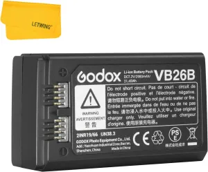 GODOX V1 Battery VB26B VB26A VB26 Battery Replacement for V1-S V1-C V1-N V1-F V1-O V1-P V860III-S V860III-C V860III-N V860III-F V860III-O V850III AD100Pro Camera Flash Speedlite