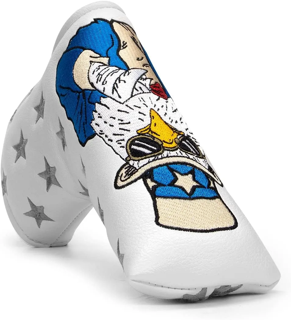 Golf Blade Putter Cover, USA Style Magic Eagle Elegant Embroidery Premium Leather Golf Blade Putter Headcover Putter Head Covers for Scotty Cameron Ping Taylormade Odyssey