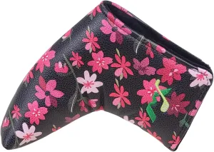 Golf Club Head Covers, Cherry Blossom Golf Club Headcovers Fake PU Leather Sakura Golf Club Head Cover for Driver, Fairway, Hybrid