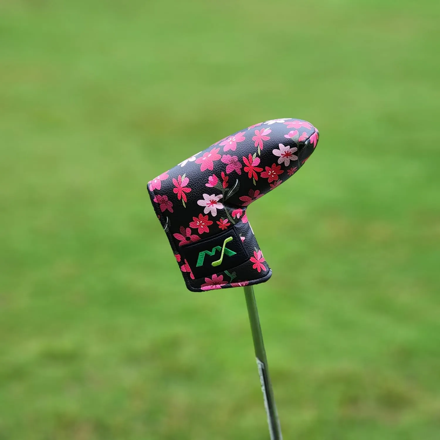 Golf Club Head Covers, Cherry Blossom Golf Club Headcovers Fake PU Leather Sakura Golf Club Head Cover for Driver, Fairway, Hybrid