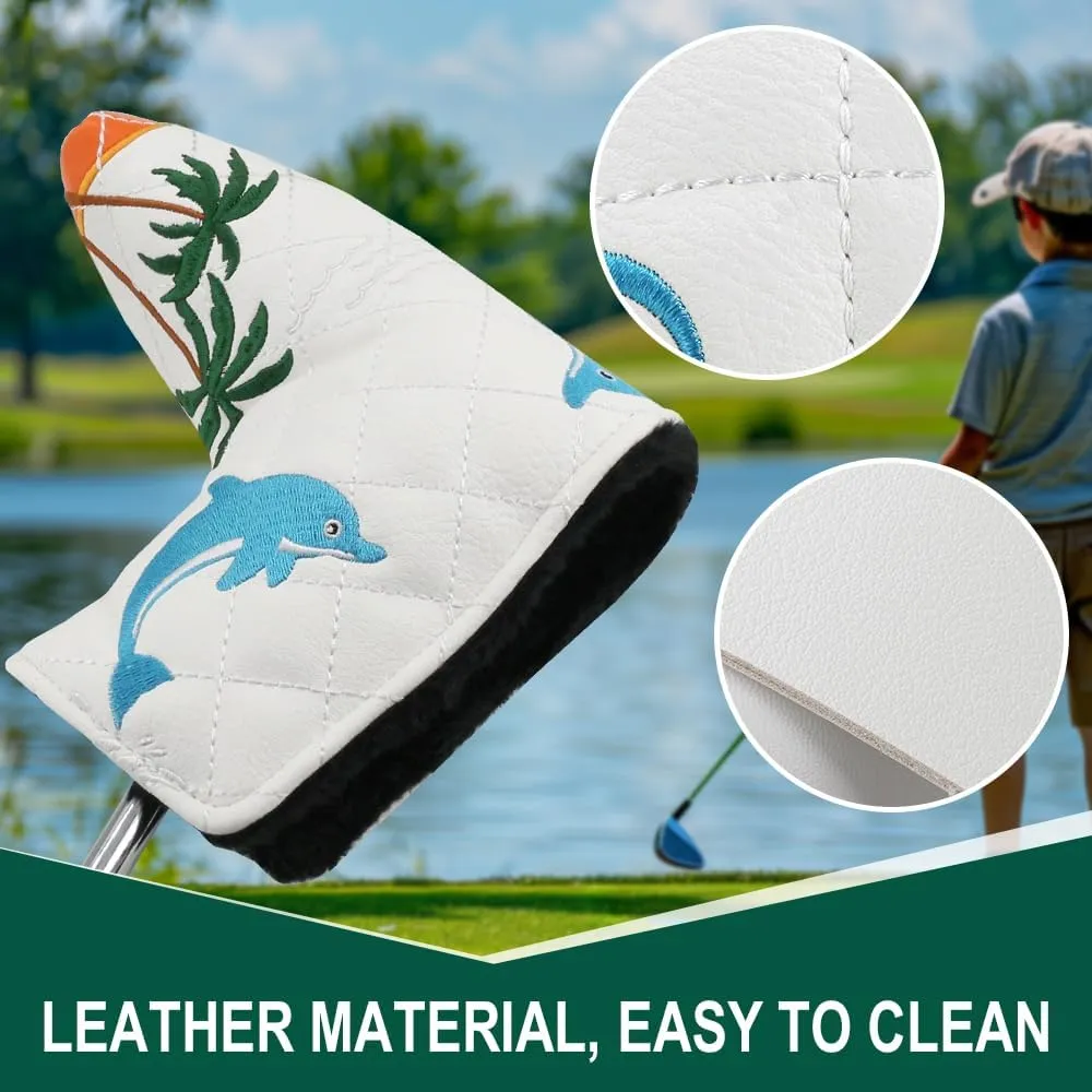Golf Head Covers Blade Putter Cover Headcover Magnetic Closure Embroidered Fit for Most Brands Scotty Cameron Odyssey Blade Taylormade Ping ect.