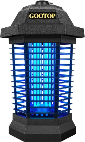 GOOTOP Bug Zapper Outdoor, Mosquito Zapper, Electric Fly Zapper, Mosquito Killer, Fly Traps, 3 Prong Plug, Flying Insects Zapper Indoor Outdoor 90-130V, 4200V, ABS Plastic Outer (Black)