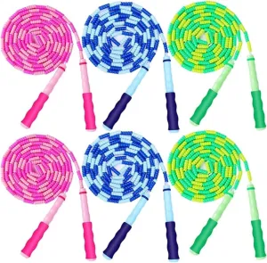 GRAWUN Jump Rope For Kids, Soft Beaded Jump Rope, Adjustable Length Tangle-Free Segmented Soft Beaded Skipping Rope，for Women, Men and Kids Keeping Fit, Workout and Weight Loss