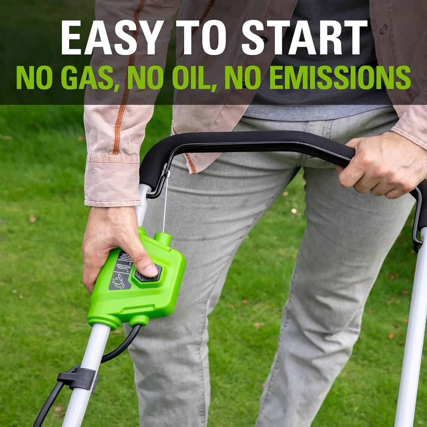 Greenworks 40V 16" Cordless Electric Lawn Mower   40V (300W) Power Inverter, 4.0Ah Battery and Charger Included