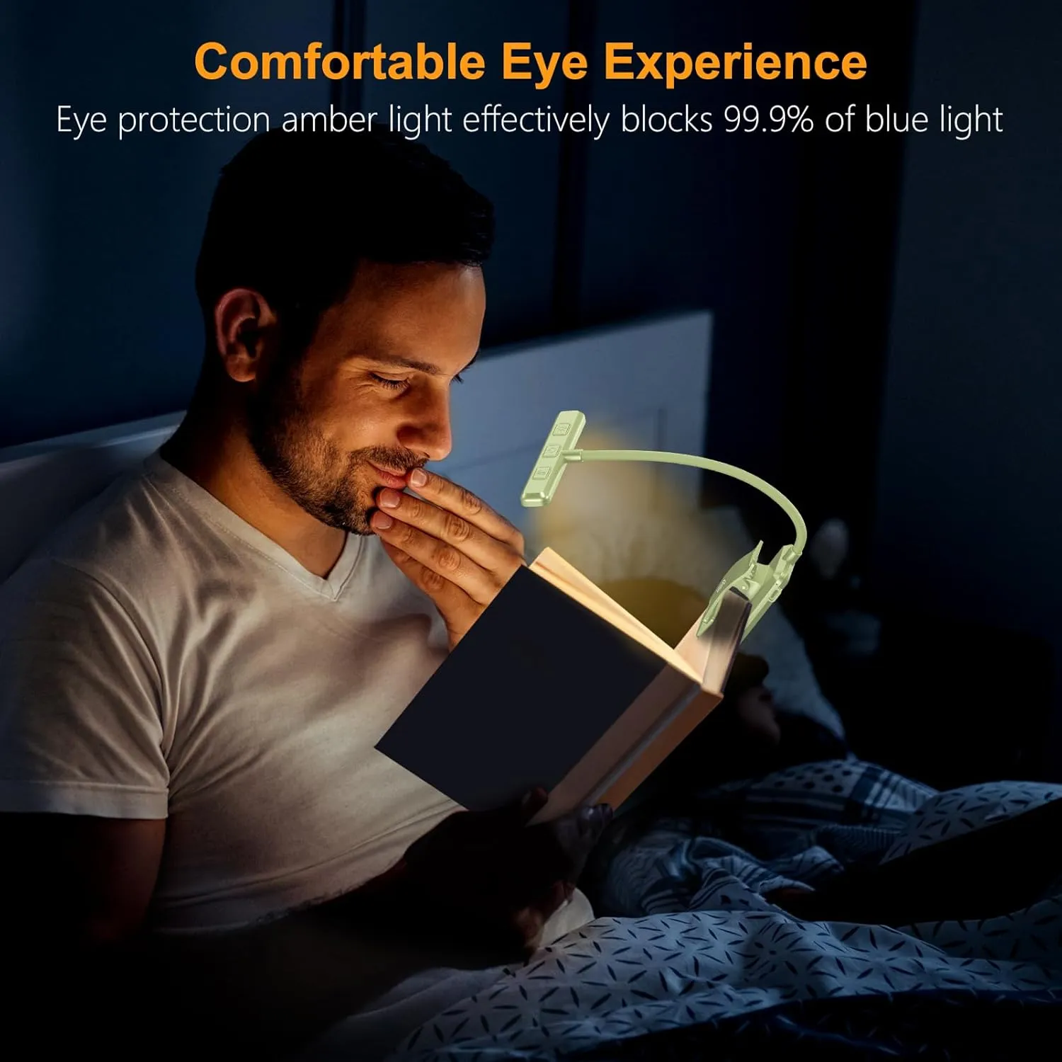 Gritin 19 LED Rechargeable Book Light for Reading in Bed with Memory Function- Eye Caring 3 Color Temperatures,Stepless Dimming Brightness,80 Hrs Runtime Clip on Light for Book Lovers-Cyan