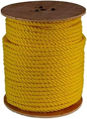 GWP 3/8" x 600' 3 Strand Yellow Polypropylene Rope (2,430 lbs. Tensile Strength) Various Sizes in Listing