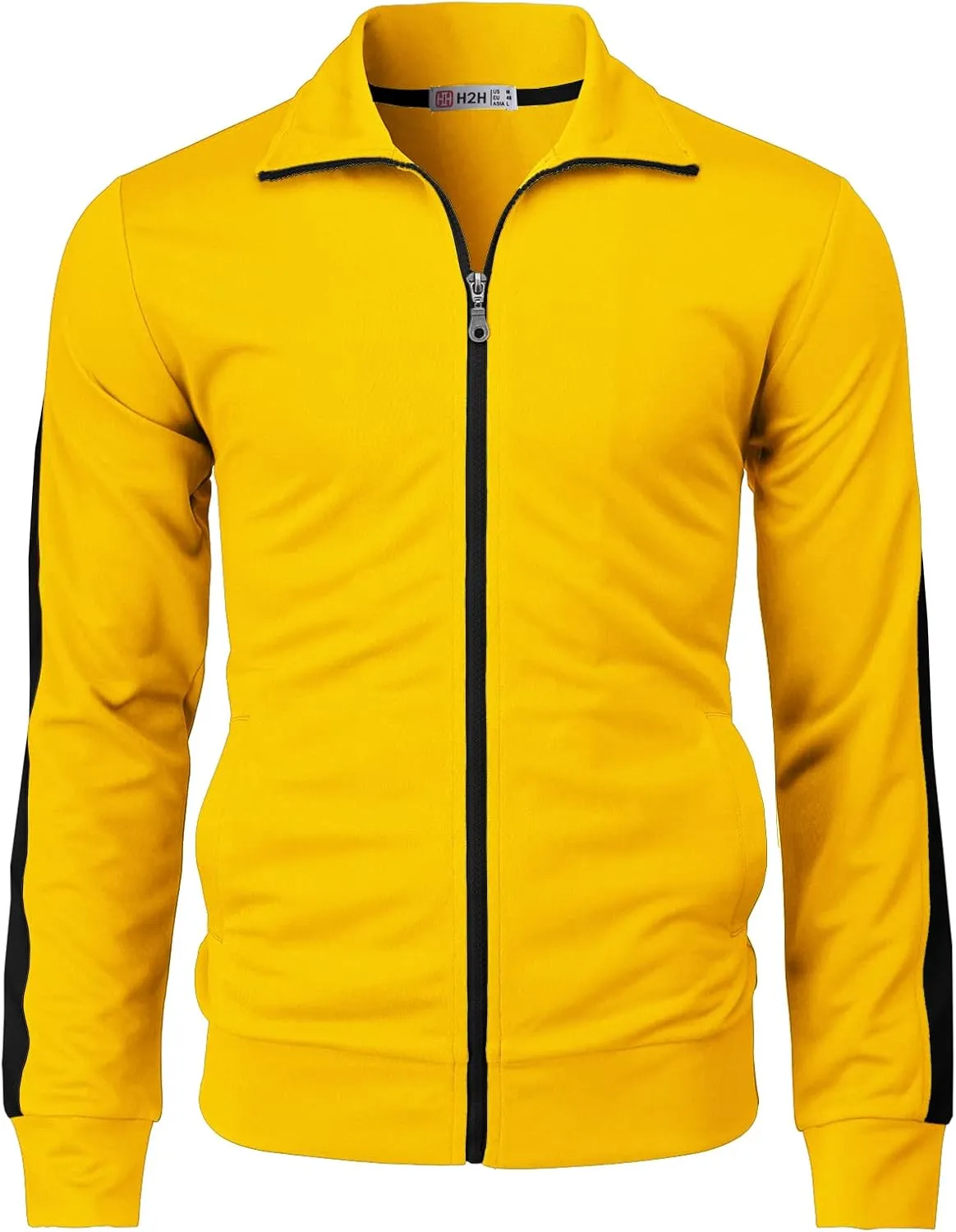 H2H Mens Active Slim Fit Track Lightweight Jacket Zip-up Long Sleeve