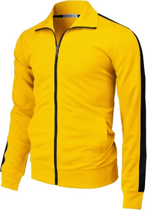 H2H Mens Active Slim Fit Track Lightweight Jacket Zip-up Long Sleeve