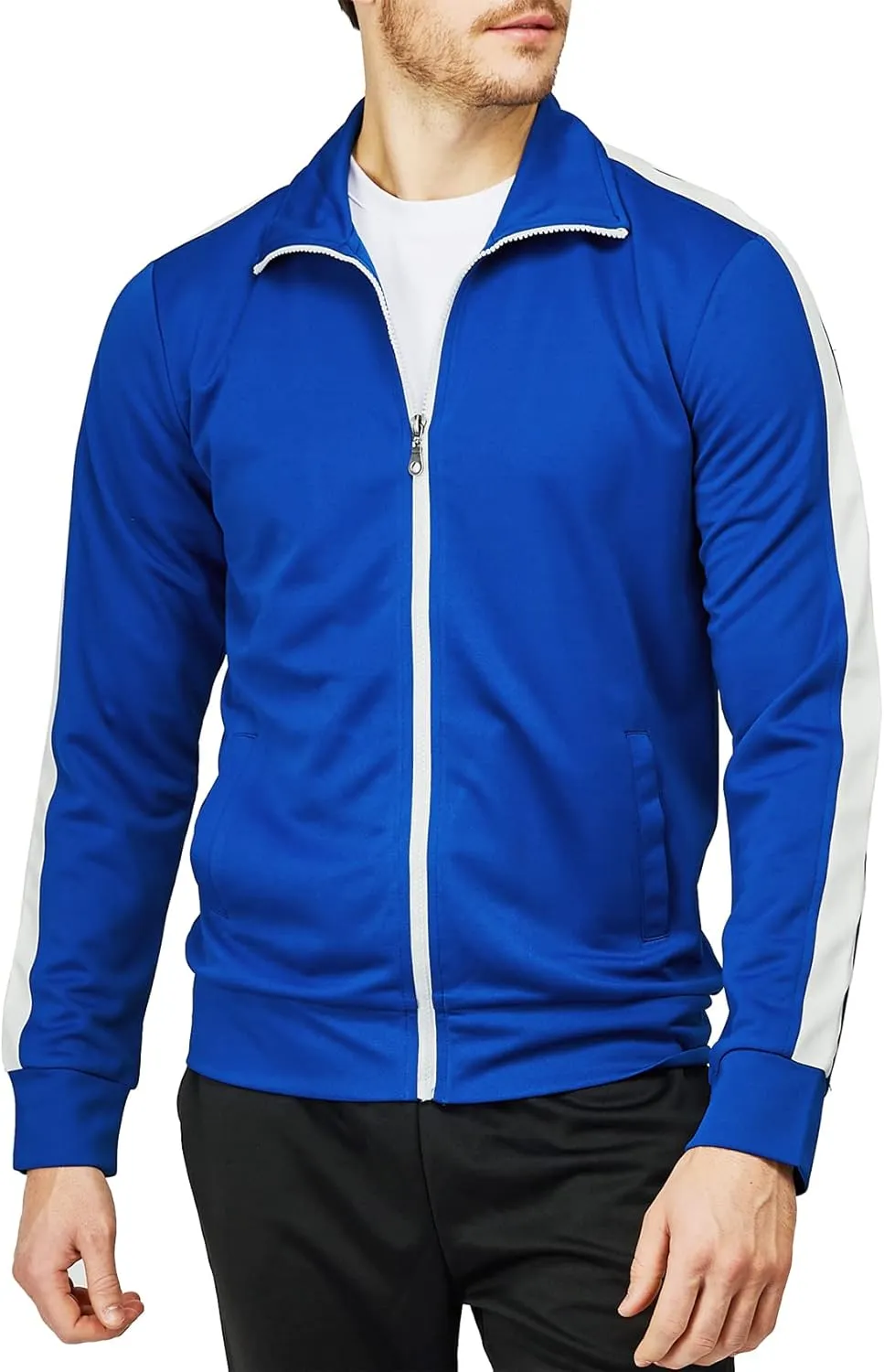 H2H Mens Active Slim Fit Track Lightweight Jacket Zip-up Long Sleeve