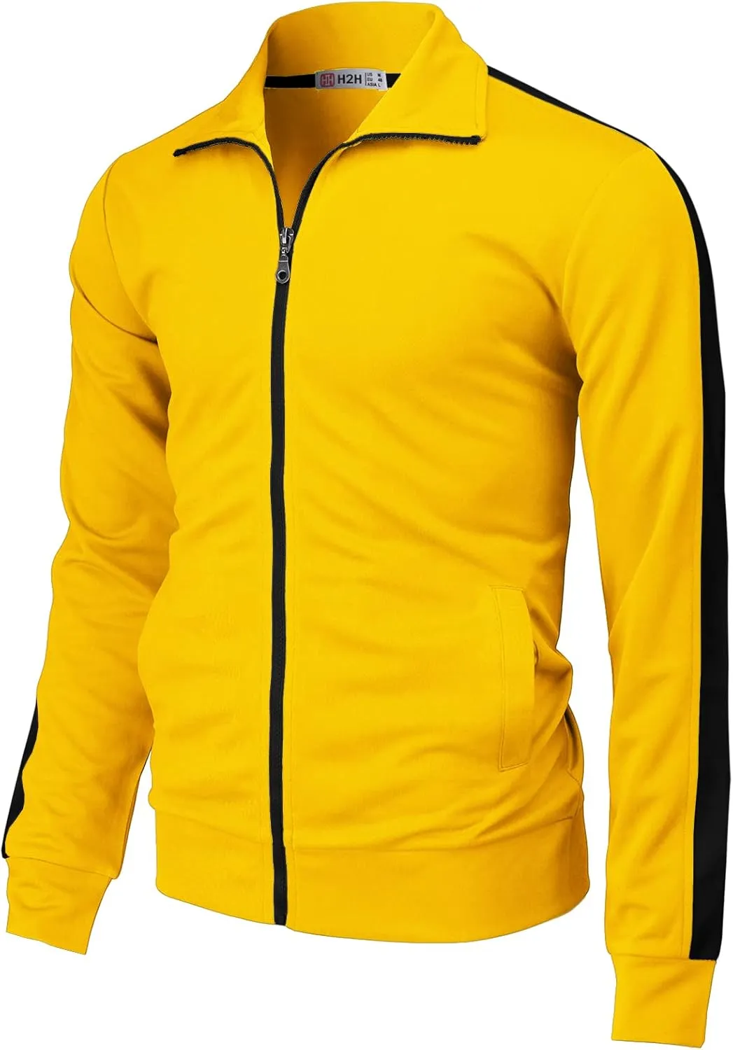 H2H Mens Active Slim Fit Track Lightweight Jacket Zip-up Long Sleeve