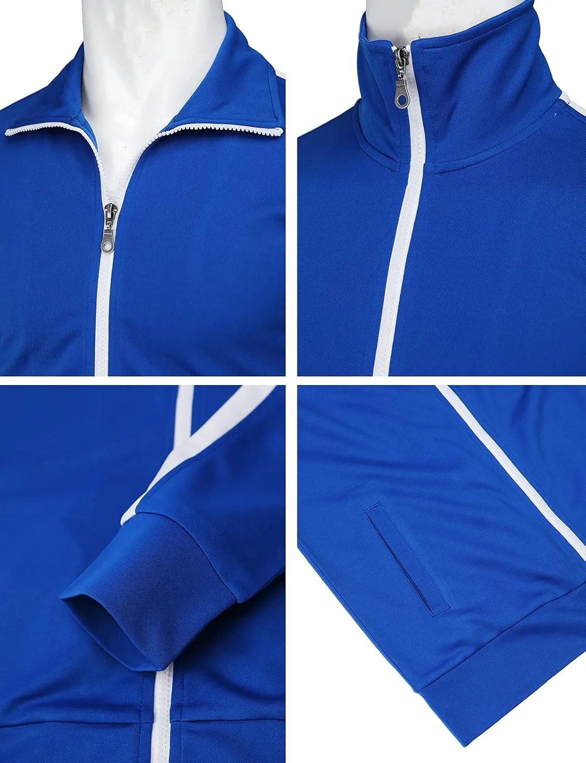 H2H Mens Active Slim Fit Track Lightweight Jacket Zip-up Long Sleeve