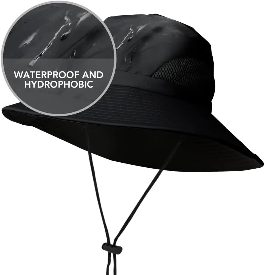 Hairbrella Stylish Waterproof Satin Lined Sun Hat, UV Protection, Wide Brim Beach Hat, Adjustable Fit and Breathable Design