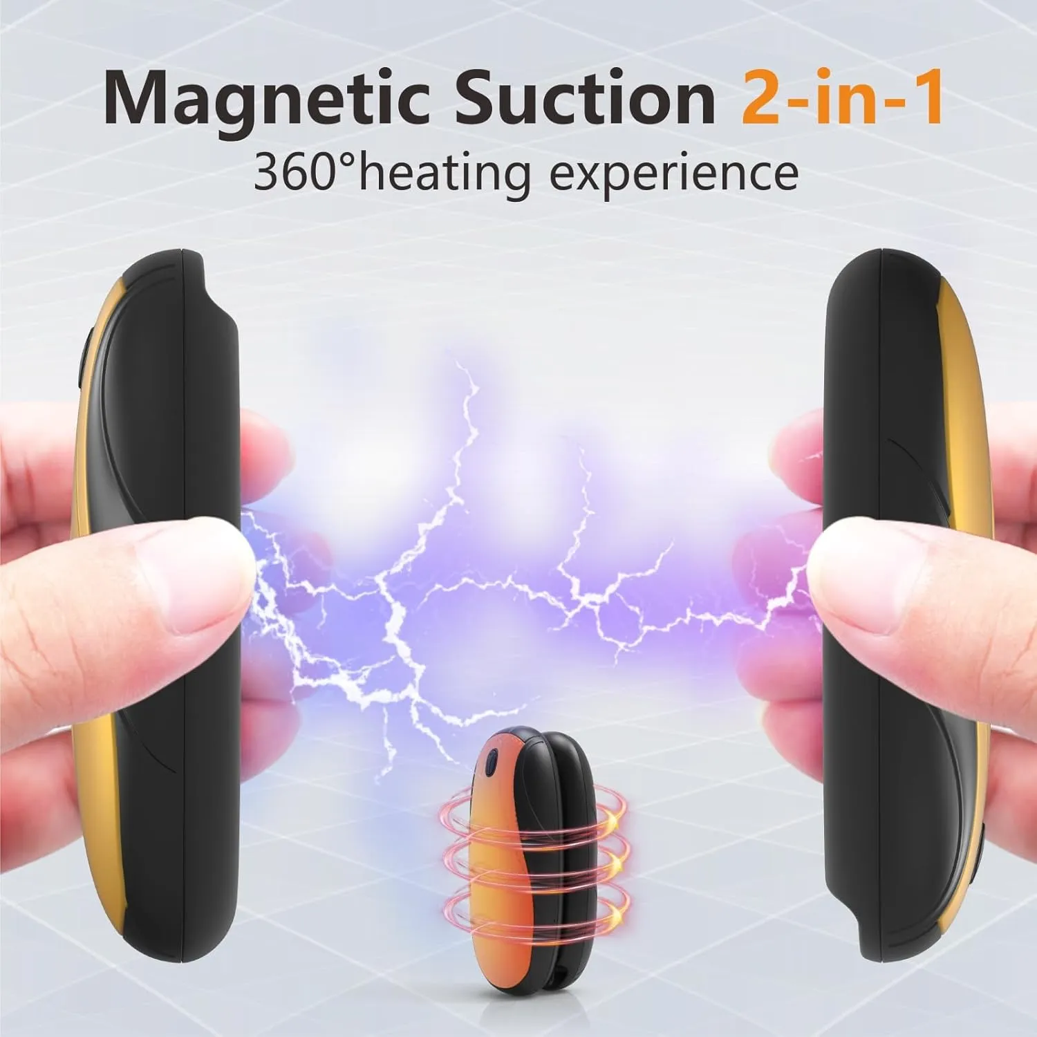 Hand Warmers Rechargeable 2 Pack, 14000mAh Electric Hand Warmers with Charging Case, Quick Charge Portable Heater,Gifts for Christmas, Winter, Outdoor, Camping, Hunting Accessories