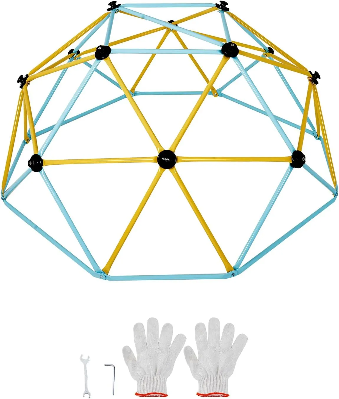 Happybuy Climbing Dome, Jungle Gym Supports 600LBS and Easy Assembly, 6FT Geometric Dome Climber Play Center for Kids 3 to 9 Years Old, with Climbing Grip, Outdoor and Indoor Play Equipment for Kids
