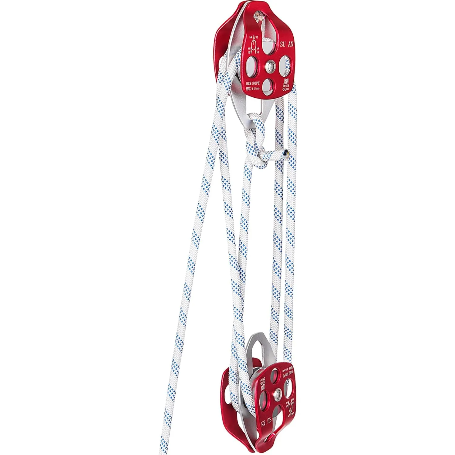 Happybuy Dual Sheave Pulley System, 2/5-1/2 Inch, 100-200Ft! Braided Rope, 6600-7705LBS Capacity for Lifting