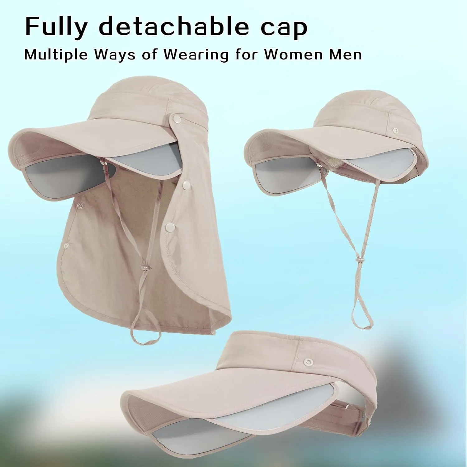 Hat for Women Sun Protection UV Hat with Neck Flap, Wide Brim Sun Hat for Outdoor Gardening Workout