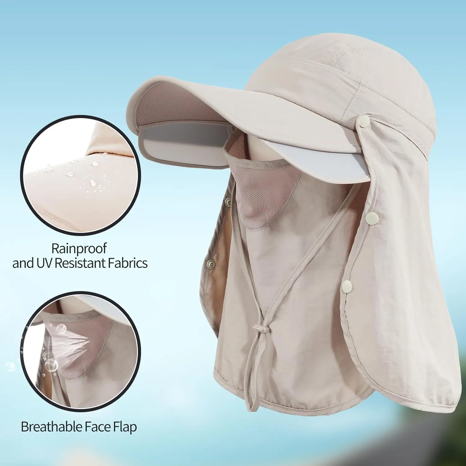 Hat for Women Sun Protection UV Hat with Neck Flap, Wide Brim Sun Hat for Outdoor Gardening Workout