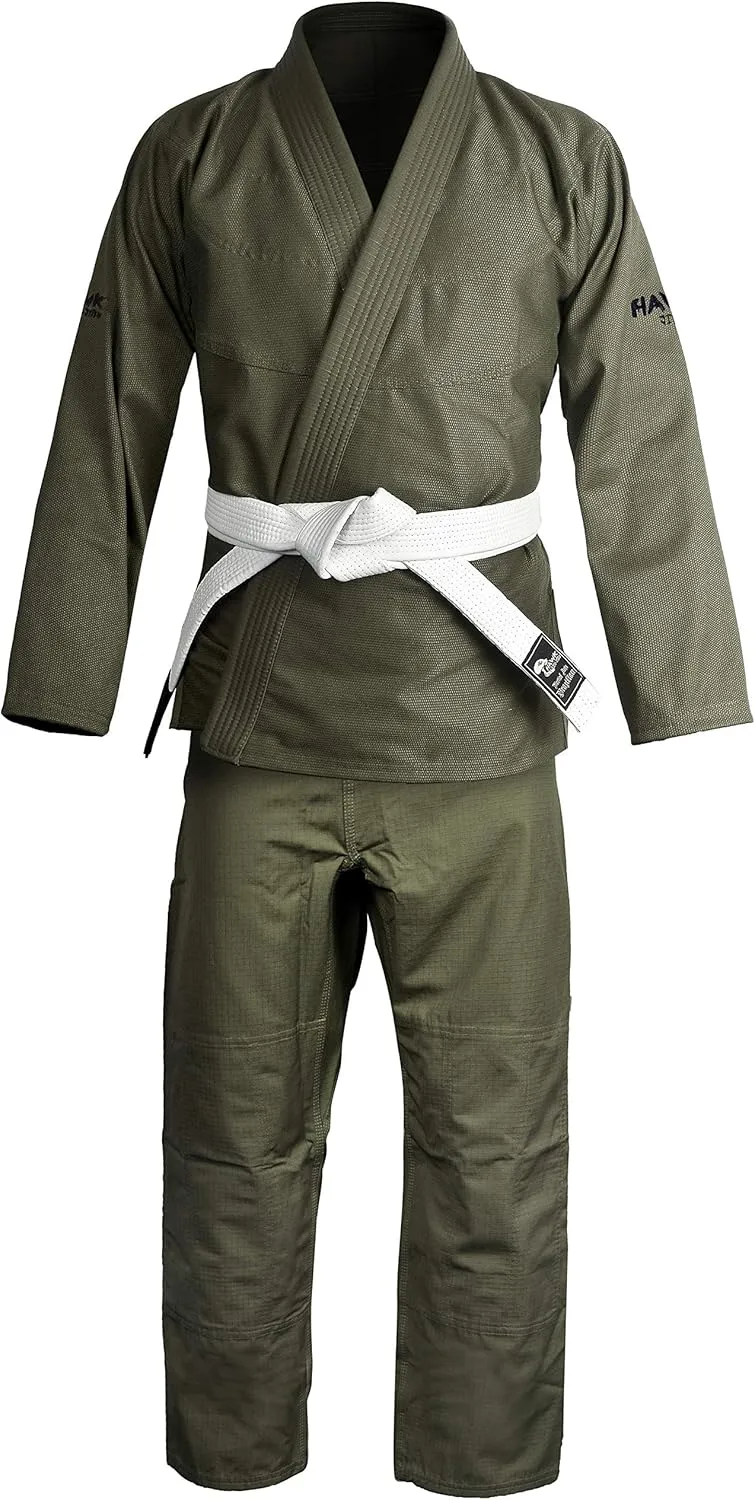 Hawk Sports Brazilian Jiu Jitsu Gi for Men and Women with Jacket, Pants, and White Belt for Martial Arts Training