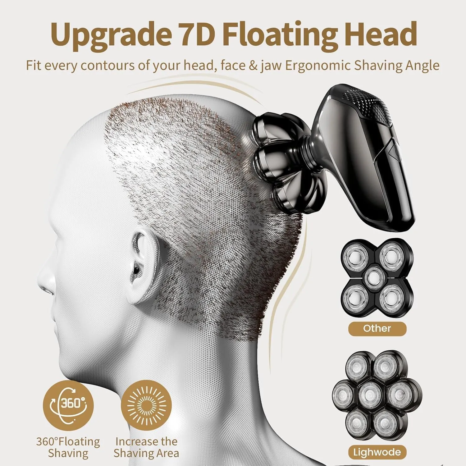 Head Shavers for Bald Men: 5-in-1 Electric Razor - IPX7 Waterproof Shaving Grooming Kit for Balder - LED Display & Precision Blades