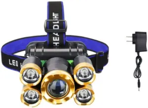 Headlamps, Headlights Glare Rechargeable Super Bright Head-Mounted Induction Flashlight Night Fishing Lights Rice Xenon Lamp Waterproof LED Outdoor (Color : A) (B)