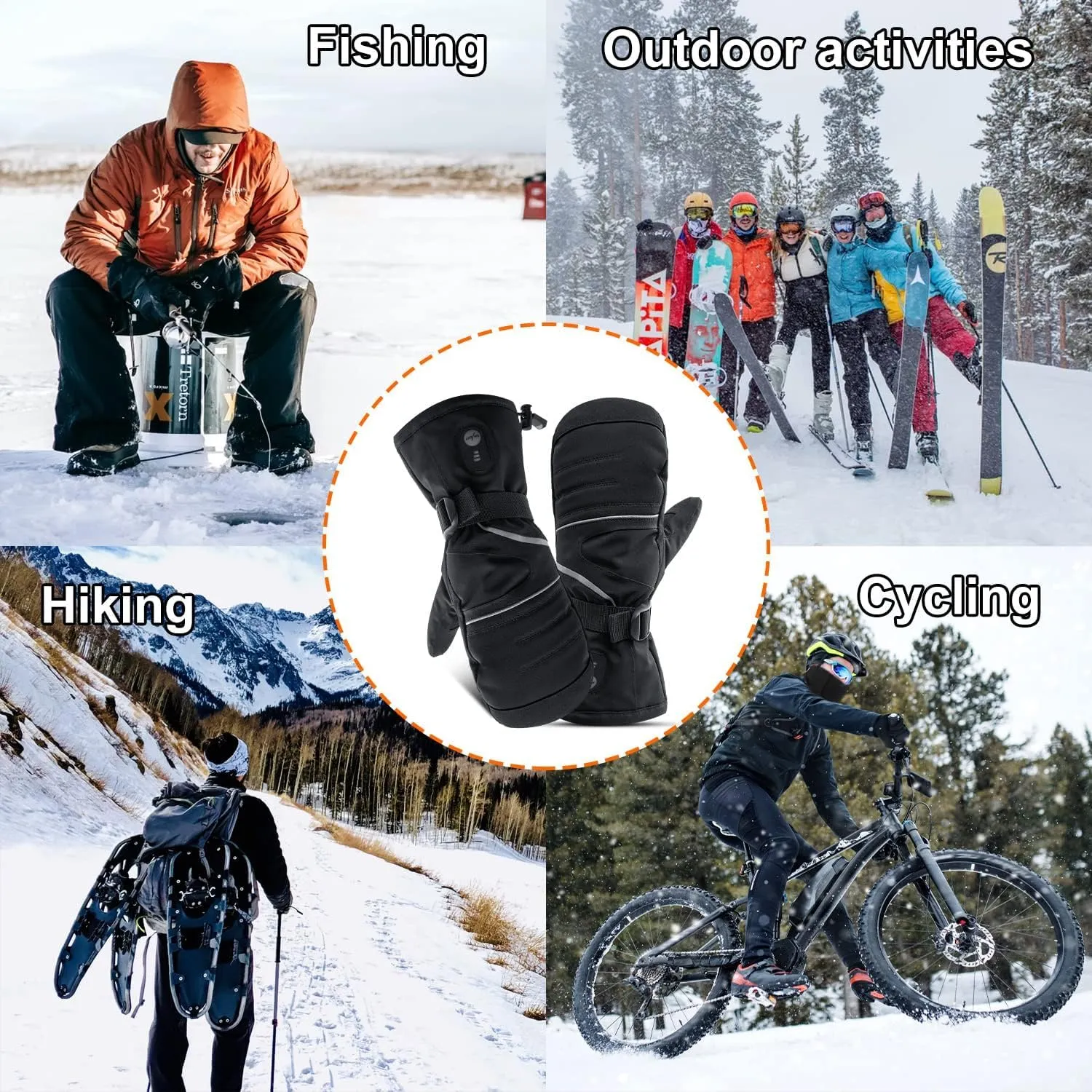 Heated Ski Mask, Windproof Balaclava Face Mask for Women & Men, Heated Hat for Motorcycle Riding