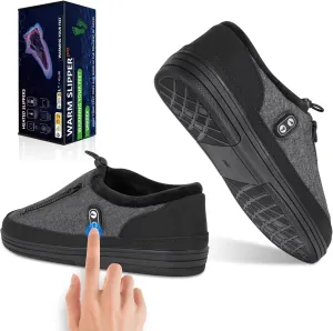 Heated Slippers, Kamlif 4 Heating Levels Cordless Foot Warmers for Cold Feet, Cold Weather Cozy Slippers Warm-up Shoes Indoor House Shoes Outdoor Camping with 5000mAh Rechargeable Battery