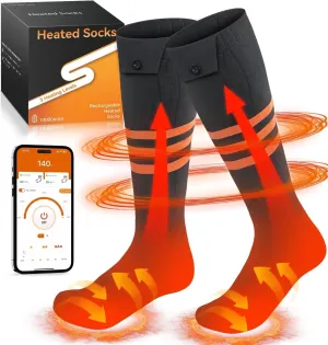 Heated Socks, APP Control Electric Heated Socks for Men Women, Rechargeable Battery Powered Heating Socks, Washable Thermal Socks Foot Warmer for Winter Hunting Skiing Hiking Camping