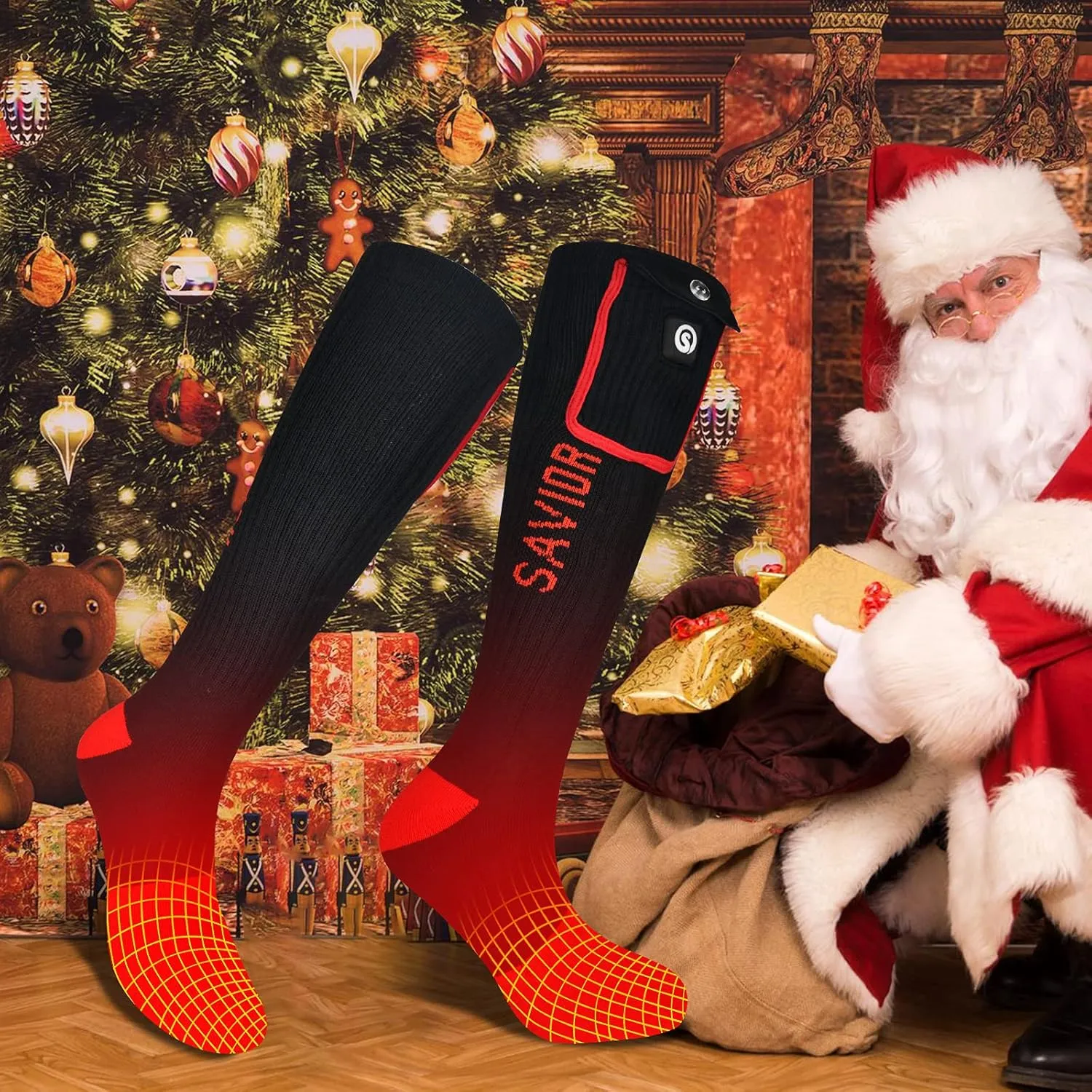 Heated Socks for Men Women, Battery Powered Thermal Electric Socks for Cold Feet,Camping Hunting Winter Foot Warmers