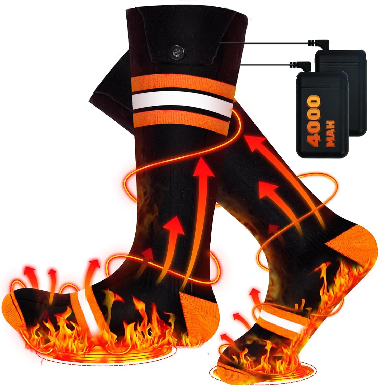 Heated Socks for Men Women, Washable Womens Heated Socks up to 8h, 4000-mAh Rechargeable Electric Heated Socks for Men,Heated Socks for Hunting Outdoors Work Fishing Skiing Cycling Hiking Camping