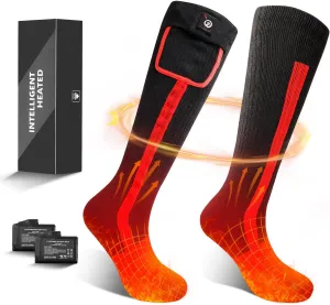 Heated Socks for Men Women,7.4V 2200mah Electric Rechargeable Battery Warm Winter Socks,Cold Weather Thermal Heating Socks Foot Warmers for Hunting Skiing Camping