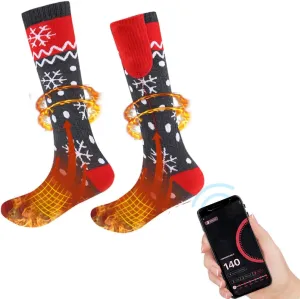 Heated Socks,5000mAh Reable Heated Socks for Men Women Washable Electric Thermal Warming Socks with Aiwei APP for Winter Biking Skiing Outdoors Fishing Camping Battery Included Cold Weather